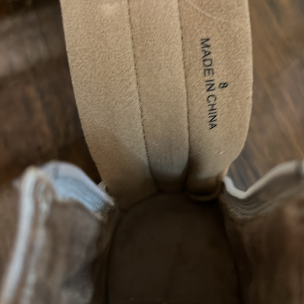 Blowfish Taupe Ankle Booties with Metallic Elastic Panels - Picture 5 of 5